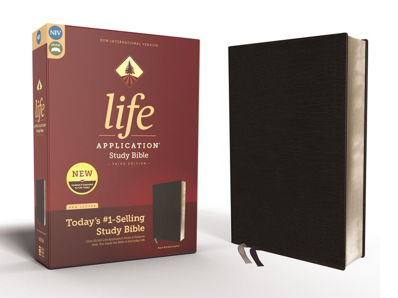 NIV, Life Application Study Bible, Third Edition, Bonded Leather, Black, Red Letter Edition
